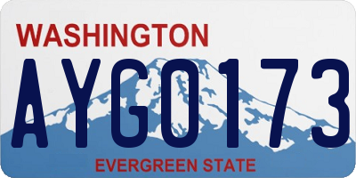 WA license plate AYG0173