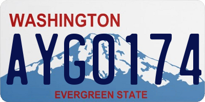 WA license plate AYG0174