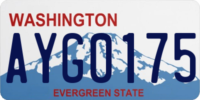 WA license plate AYG0175