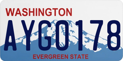 WA license plate AYG0178