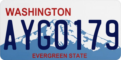 WA license plate AYG0179