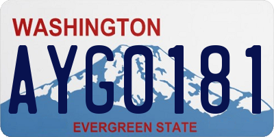 WA license plate AYG0181