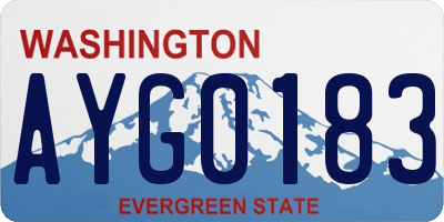 WA license plate AYG0183