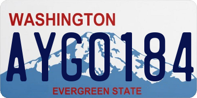 WA license plate AYG0184