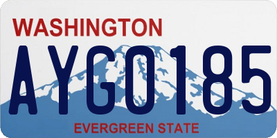 WA license plate AYG0185