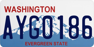 WA license plate AYG0186