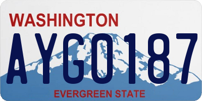 WA license plate AYG0187