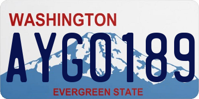 WA license plate AYG0189