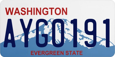 WA license plate AYG0191
