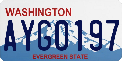 WA license plate AYG0197