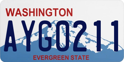 WA license plate AYG0211