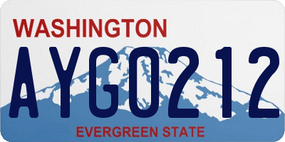 WA license plate AYG0212