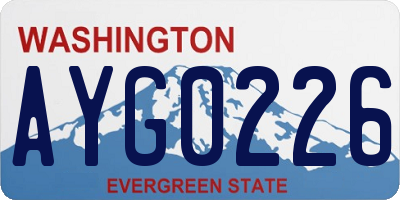WA license plate AYG0226