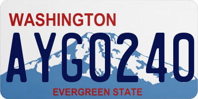 WA license plate AYG0240