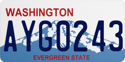 WA license plate AYG0243