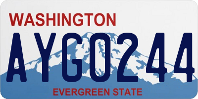 WA license plate AYG0244