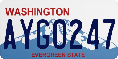 WA license plate AYG0247
