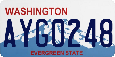 WA license plate AYG0248
