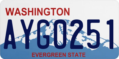 WA license plate AYG0251