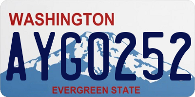 WA license plate AYG0252