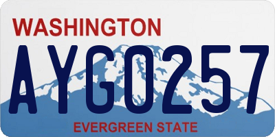 WA license plate AYG0257