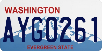 WA license plate AYG0261