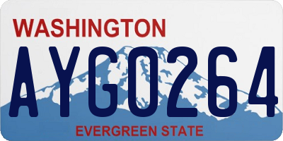 WA license plate AYG0264