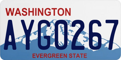 WA license plate AYG0267