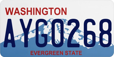 WA license plate AYG0268