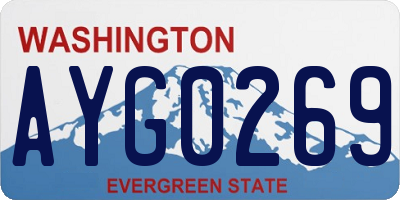 WA license plate AYG0269
