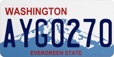 WA license plate AYG0270