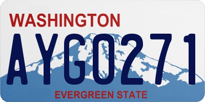 WA license plate AYG0271
