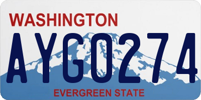 WA license plate AYG0274