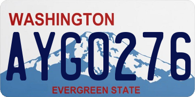 WA license plate AYG0276