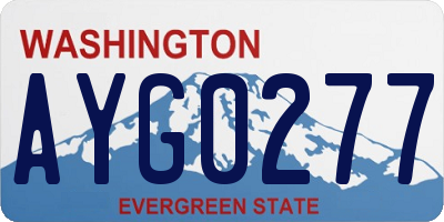 WA license plate AYG0277