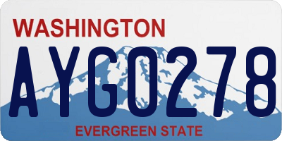 WA license plate AYG0278