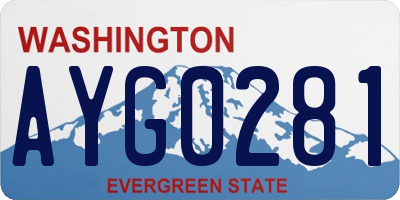 WA license plate AYG0281