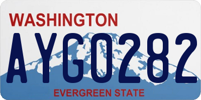 WA license plate AYG0282