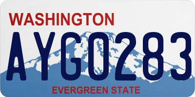 WA license plate AYG0283