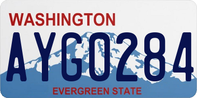 WA license plate AYG0284