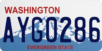 WA license plate AYG0286