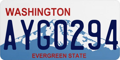 WA license plate AYG0294