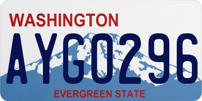 WA license plate AYG0296