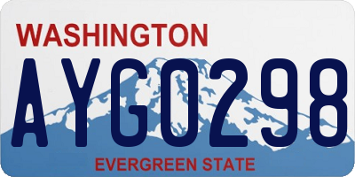 WA license plate AYG0298