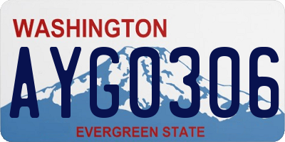 WA license plate AYG0306