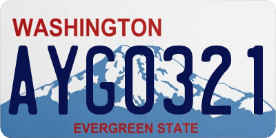 WA license plate AYG0321