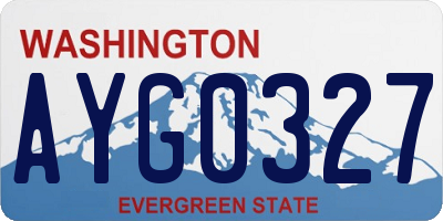 WA license plate AYG0327