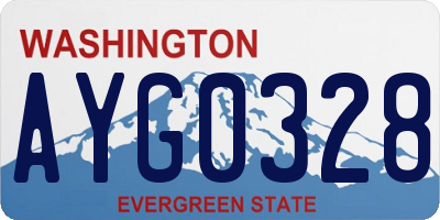 WA license plate AYG0328