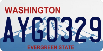 WA license plate AYG0329