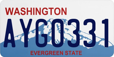 WA license plate AYG0331